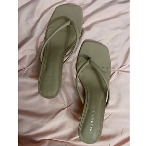 beige madden girl squared toe heels